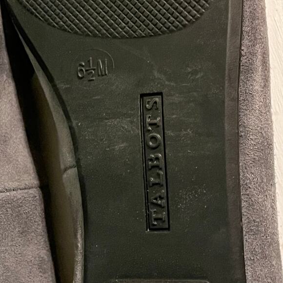 Talbots Francesca Suede Driving Flats tassel 6.5 Gray Loafers Preppy Old Money - Picture 9 of 9